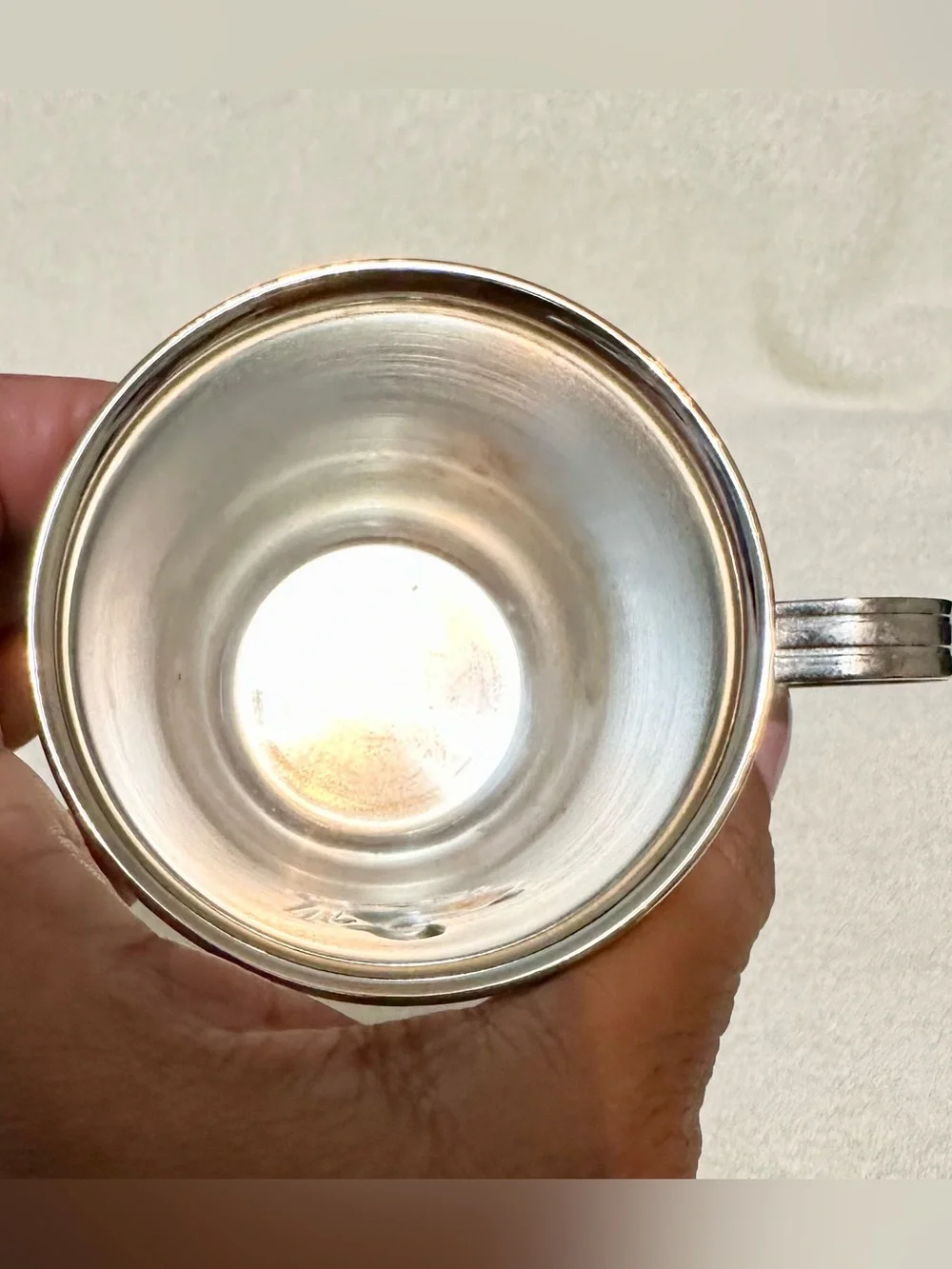 Godinger Silver Plated Baby Cup Embossed Duck Vintage Handled Child Mini Mug
